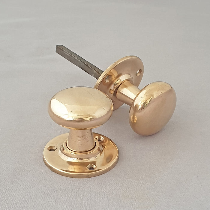 1930s Antique Brass Bun Door Knobs