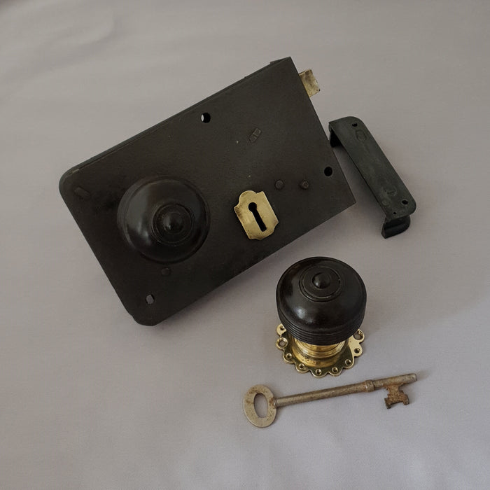 Edwardian Rim Lock & Ebony Knobs