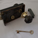 Edwardian Rim Lock & Antique Ebony Door Knobs