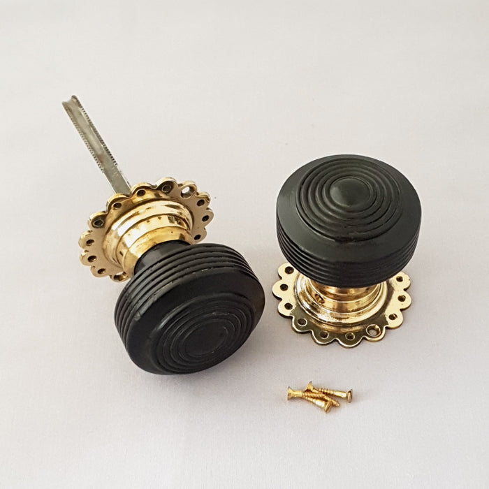 Early 1900s Ebony Antique Door Knobs