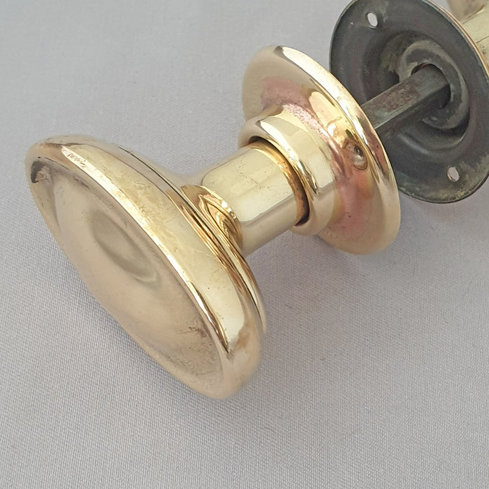 Early 1900s Raised Oval Antique Door Handles