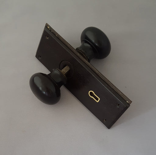 Edwardian Ebonised Knobs & Backplates