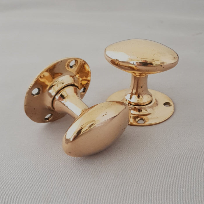 Antique Late Victorian Oval Door Knobs