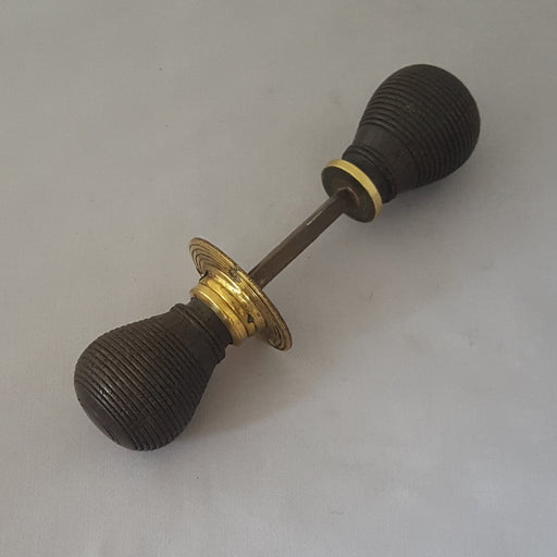 Early 1900s Teak Beehive Rim Lock Knobs