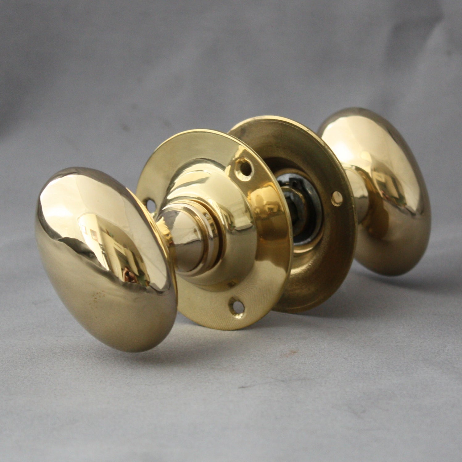 Edwardian Brass Oval Door Handles | Architectural Decor