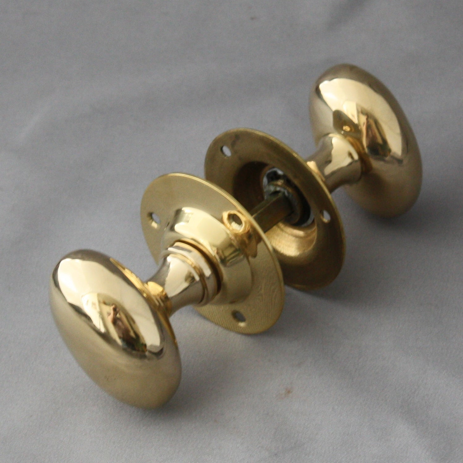 Edwardian Brass Oval Door Handles | Architectural Decor