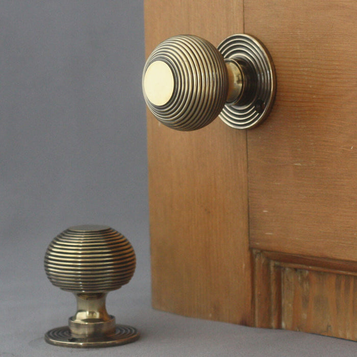 Beehive Knob in Antique Brass